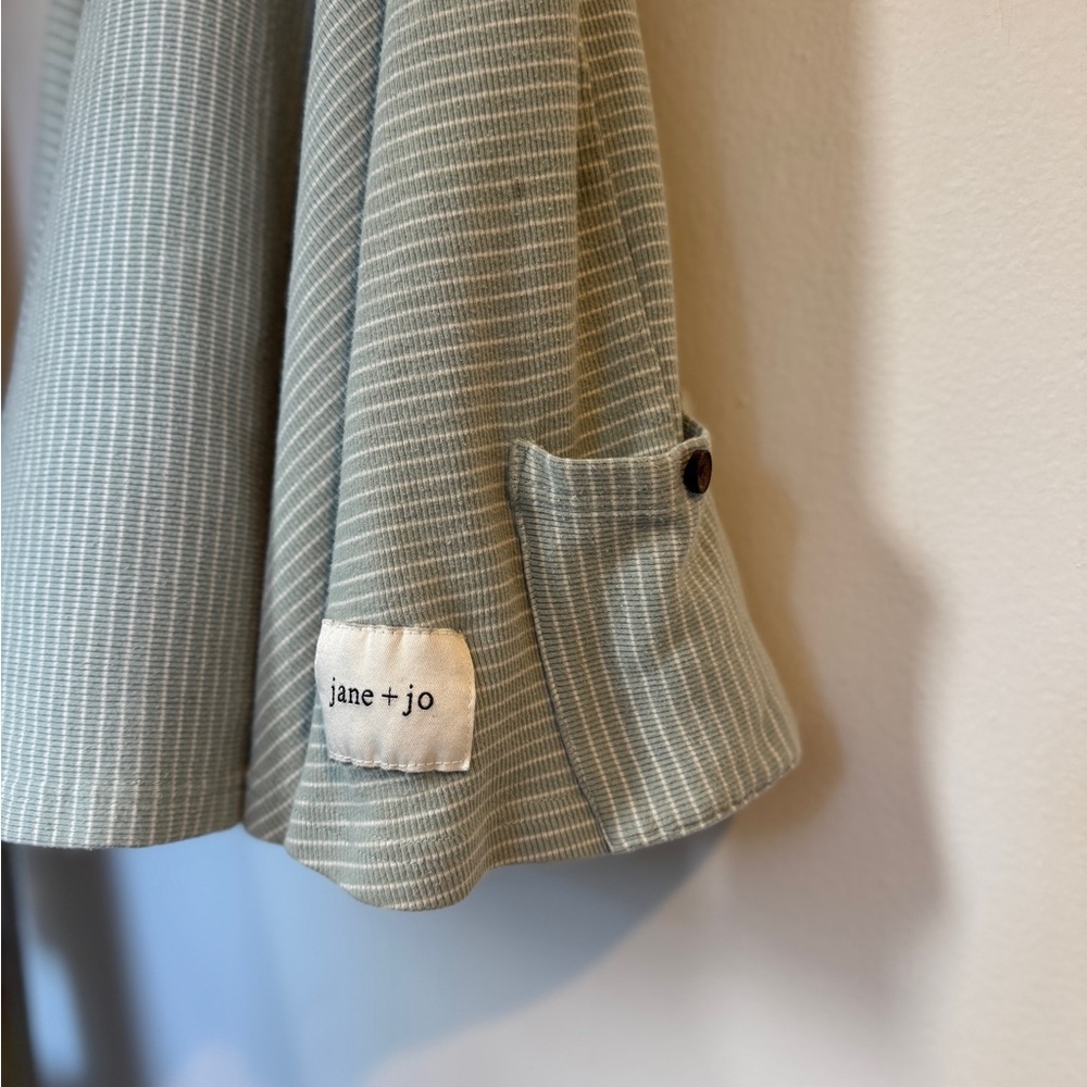 Jane + Jo Ribbed Cotton Dress | Sage Stripe | Size 6Y 🌿 - Picture 3 of 7
